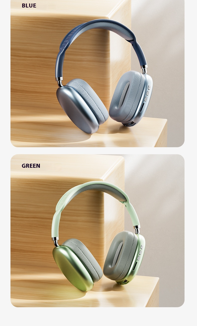 Hot-Selling Compatible with Apple P9 Pro Max Over-Ear Headphones with Deep Bass Wireless Bluetooth Earphones