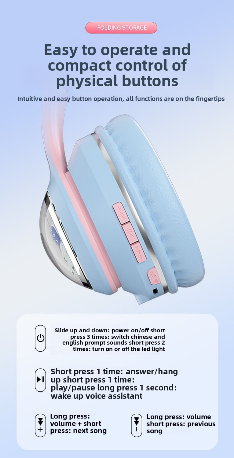 2025 new head mounted wireless Bluetooth earphones, astronaut computer stereo sound, sports game noise cancelling earphones