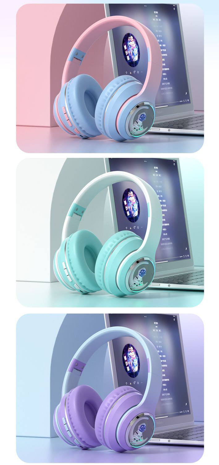 2025 new head mounted wireless Bluetooth earphones, astronaut computer stereo sound, sports game noise cancelling earphones