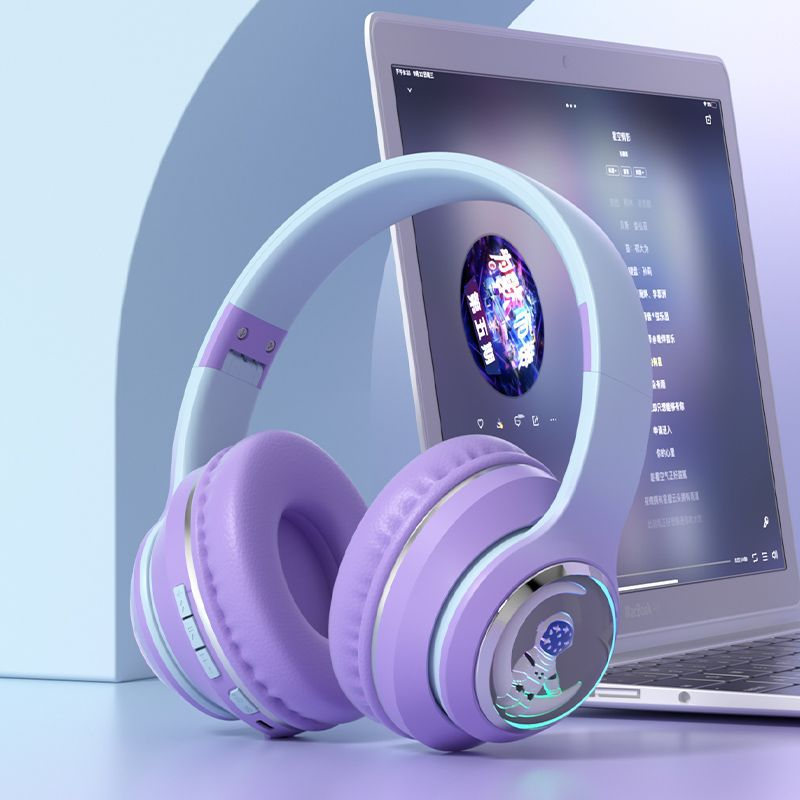 2025 new head mounted wireless Bluetooth earphones, astronaut computer stereo sound, sports game noise cancelling earphones