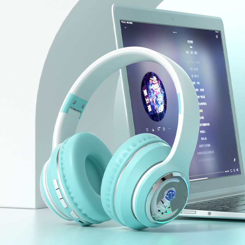2025 new head mounted wireless Bluetooth earphones, astronaut computer stereo sound, sports game noise cancelling earphones