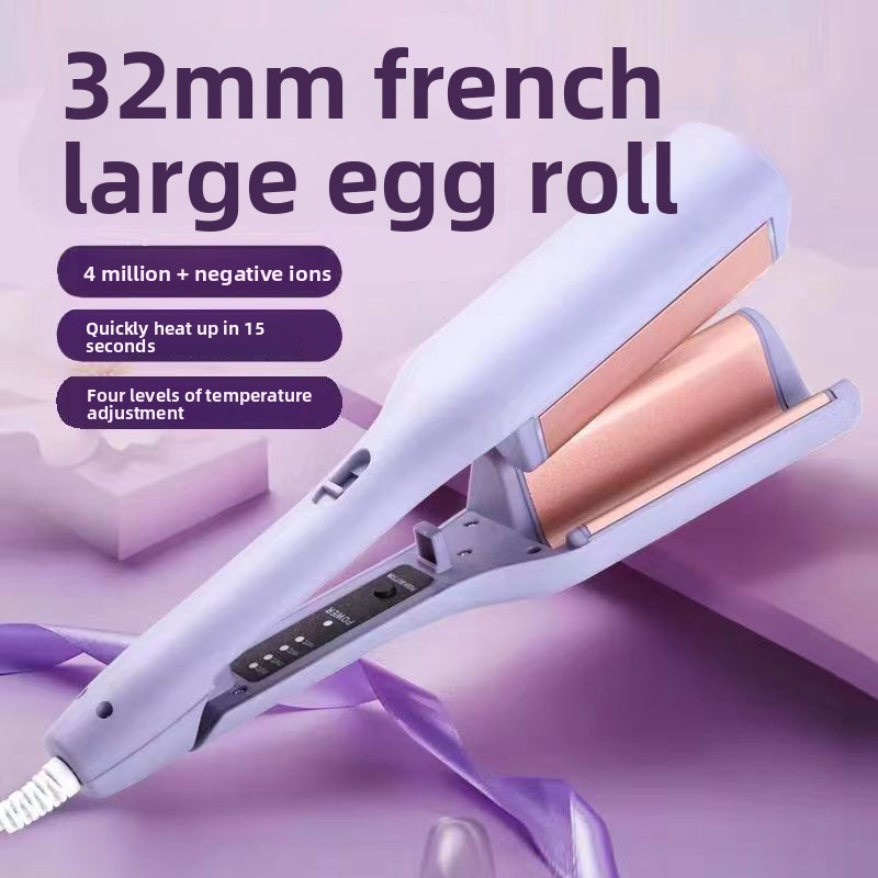 32mm French Curling Iron Water Wave Large Curl Wavy Wool Curl Iron Negative Ion Hair-Friendly Magic Tool