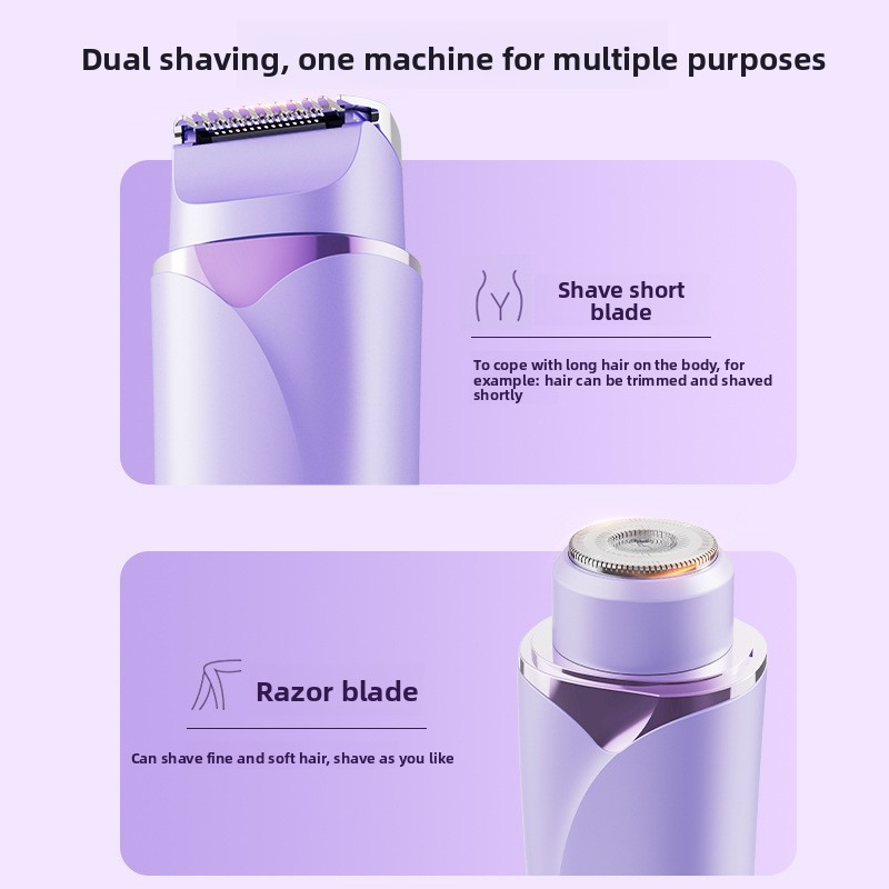 Hair Removal Device for Women, Dual-Head Shaver, Private Area Pubic Hair Trimmer, Electric Hair Removal Razor, Unisex Hair Removal Tool