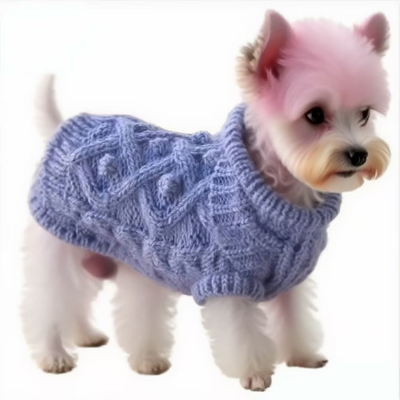 Handmade knitted wool sweater for dogs