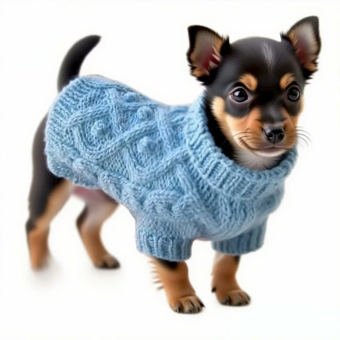 Handmade knitted wool sweater for dogs