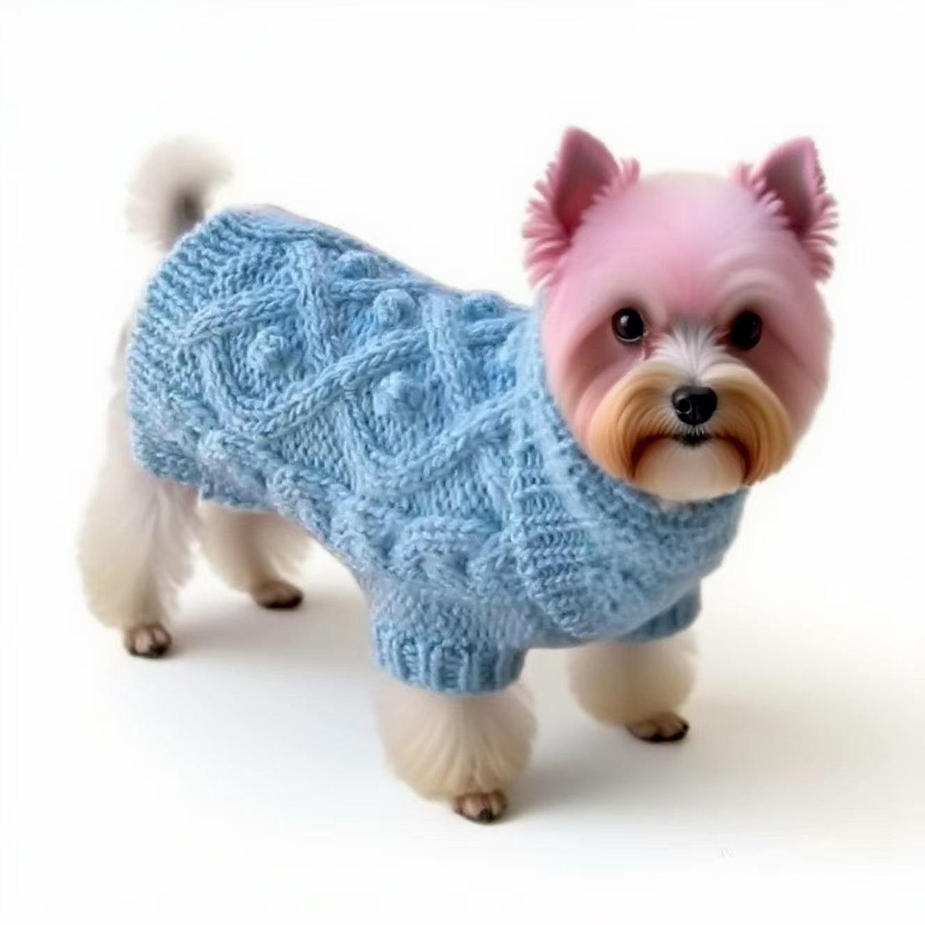 Handmade knitted wool sweater for dogs