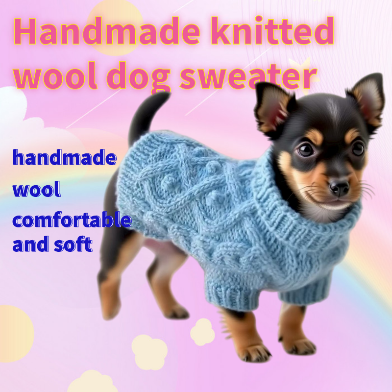 Handmade knitted wool sweater for dogs