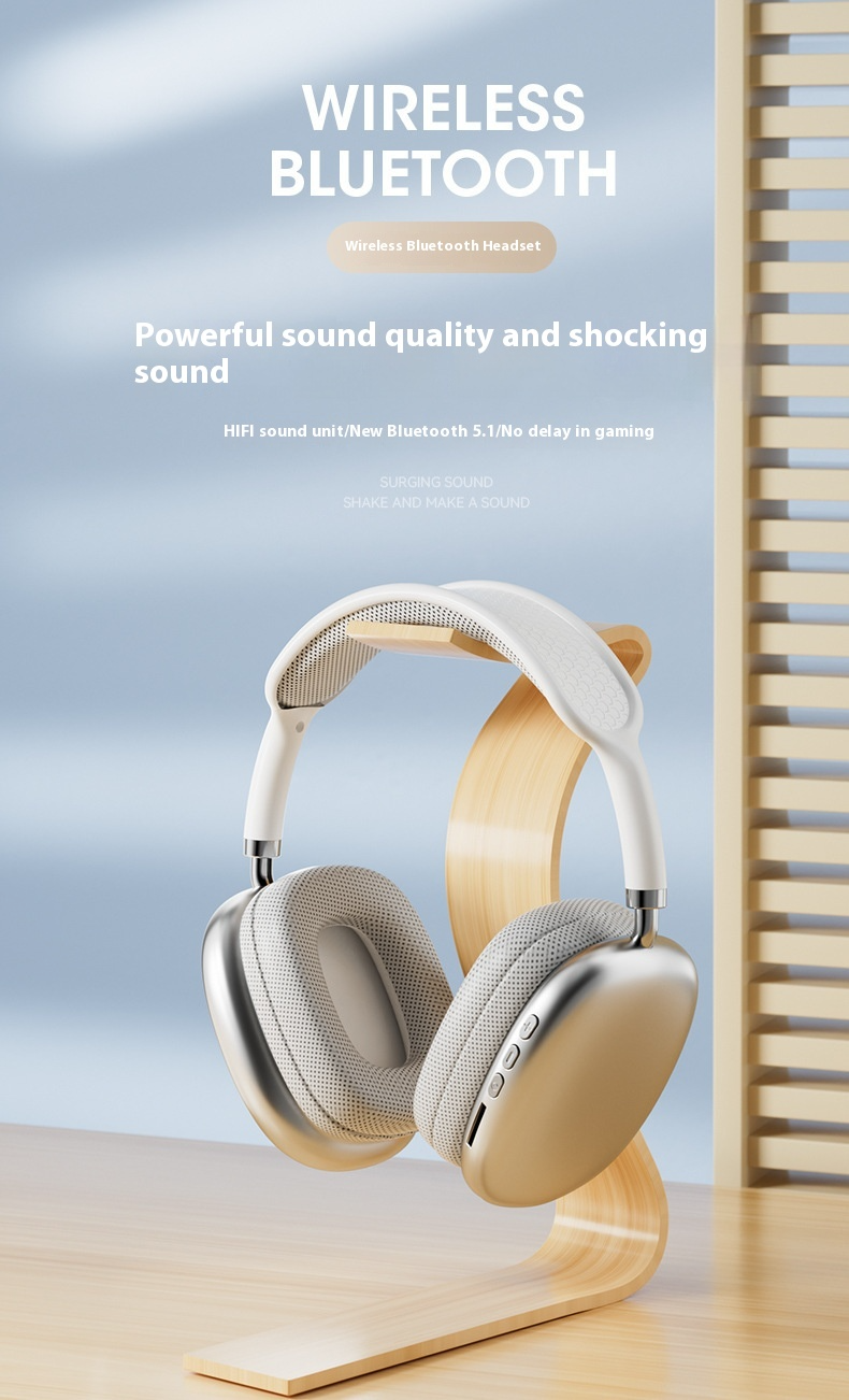 Hot-Selling Compatible with Apple P9 Pro Max Over-Ear Headphones with Deep Bass Wireless Bluetooth Earphones