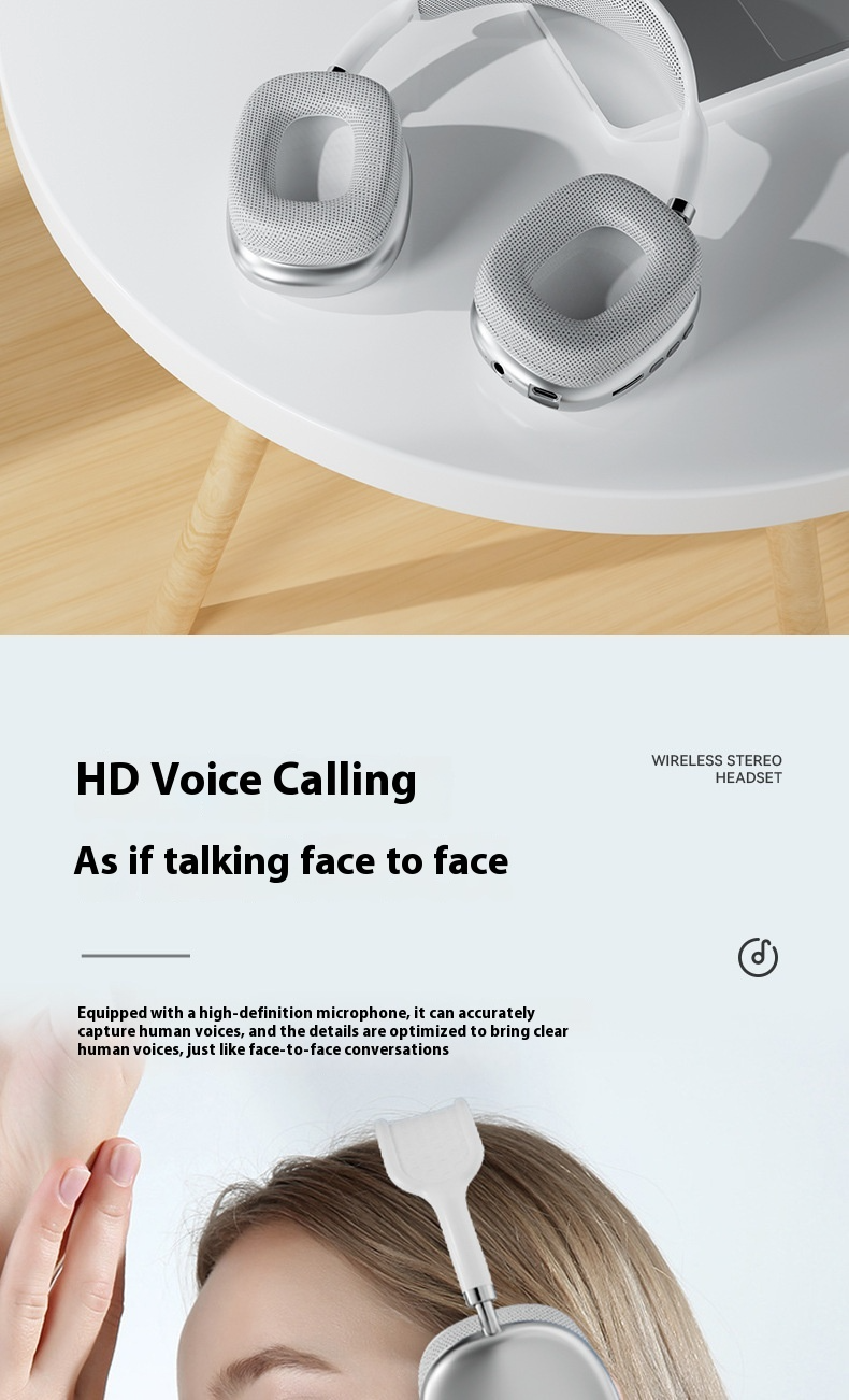 Hot-Selling Compatible with Apple P9 Pro Max Over-Ear Headphones with Deep Bass Wireless Bluetooth Earphones