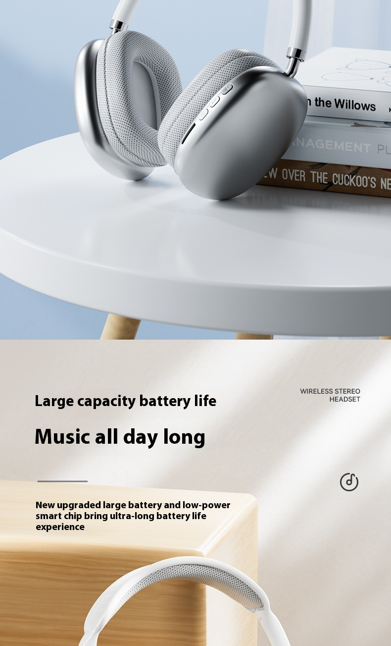 Hot-Selling Compatible with Apple P9 Pro Max Over-Ear Headphones with Deep Bass Wireless Bluetooth Earphones