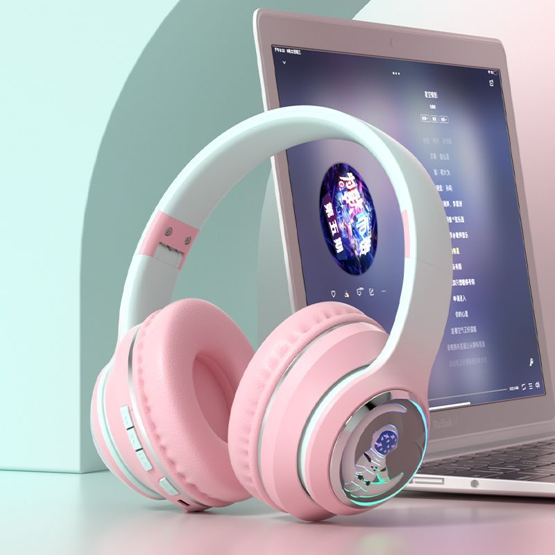 2025 new head mounted wireless Bluetooth earphones, astronaut computer stereo sound, sports game noise cancelling earphones