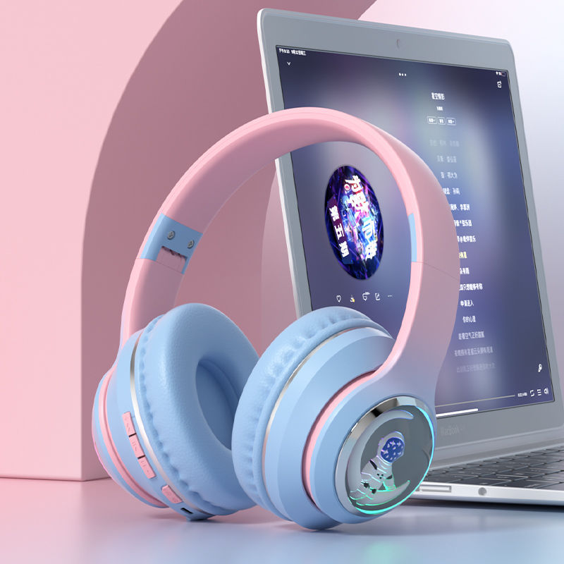 2025 new head mounted wireless Bluetooth earphones, astronaut computer stereo sound, sports game noise cancelling earphones