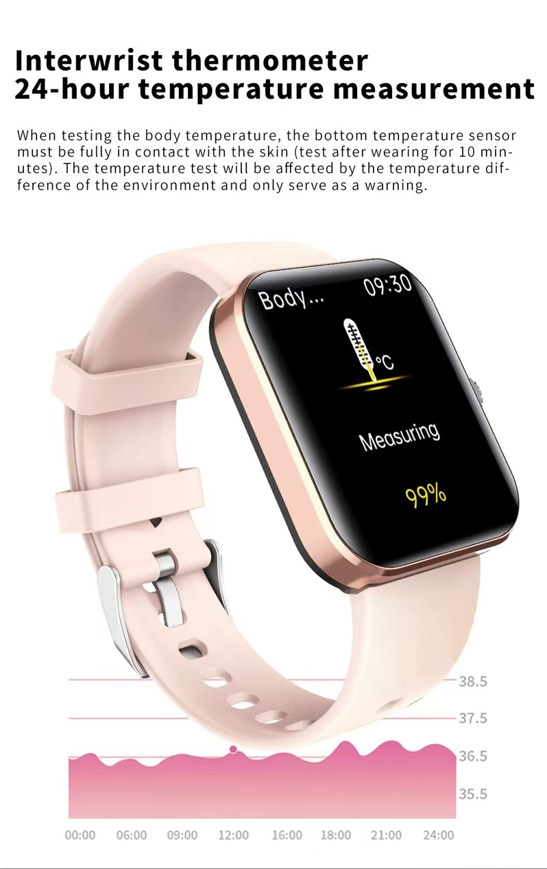 New SM23 Smart Watch Body Temperature Heart Rate Blood Oxygen Sleep Monitoring Step Counter Smart Bracelet Sports Watch