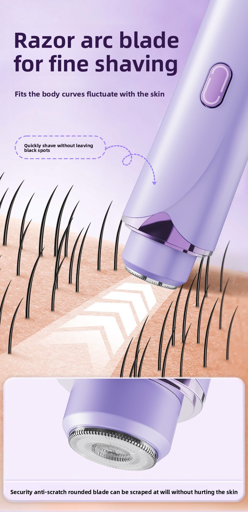 Hair Removal Device for Women, Dual-Head Shaver, Private Area Pubic Hair Trimmer, Electric Hair Removal Razor, Unisex Hair Removal Tool