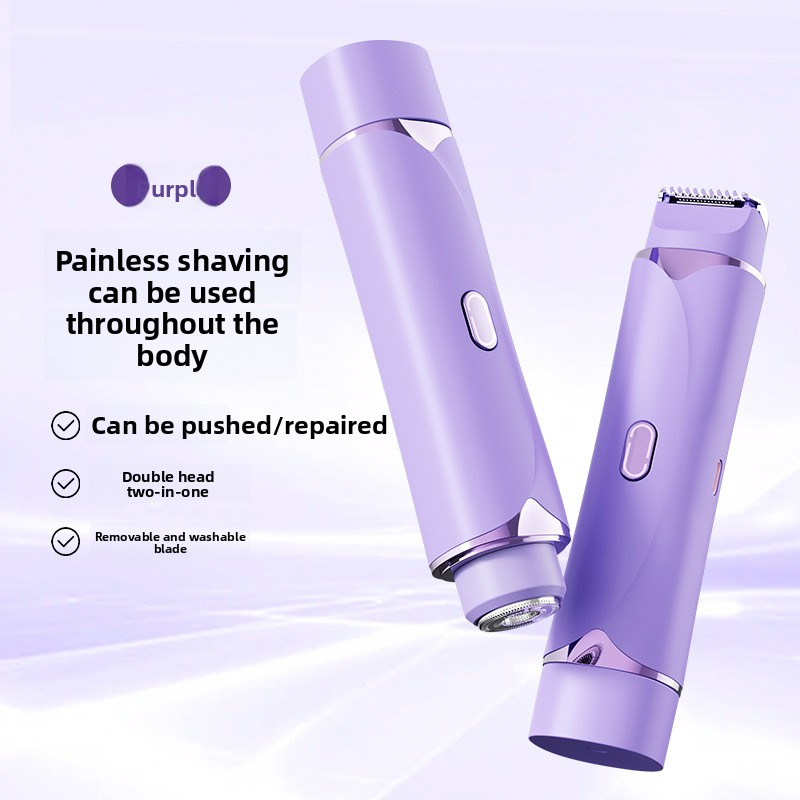 Hair Removal Device for Women, Dual-Head Shaver, Private Area Pubic Hair Trimmer, Electric Hair Removal Razor, Unisex Hair Removal Tool