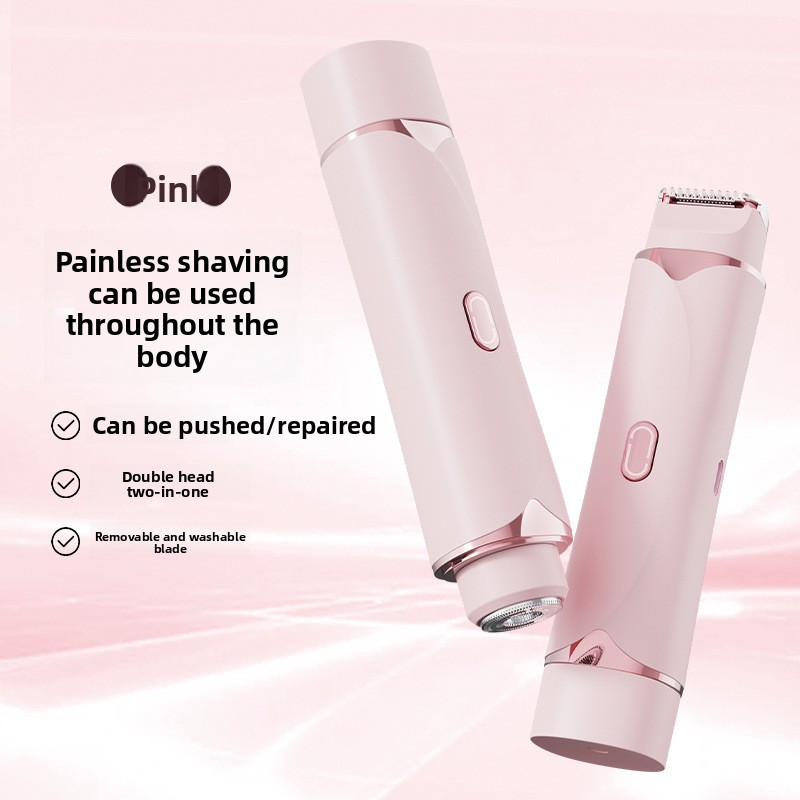 Hair Removal Device for Women, Dual-Head Shaver, Private Area Pubic Hair Trimmer, Electric Hair Removal Razor, Unisex Hair Removal Tool