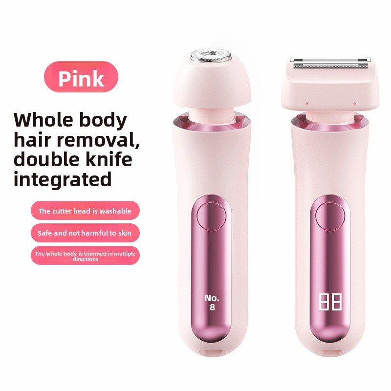 Hair Removal Device for Women, Dual-Head Shaver, Private Area Pubic Hair Trimmer, Electric Hair Removal Razor, Unisex Hair Removal Tool