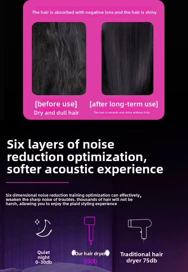 Hair Dryer Household Negative Ion Hair Care Quick-Dry Huaqiangbei Silent High-Speed Hair Dryer Home Appliance
