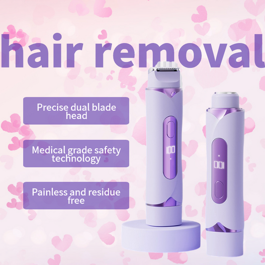 Hair Removal Device for Women, Dual-Head Shaver, Private Area Pubic Hair Trimmer, Electric Hair Removal Razor, Unisex Hair Removal Tool